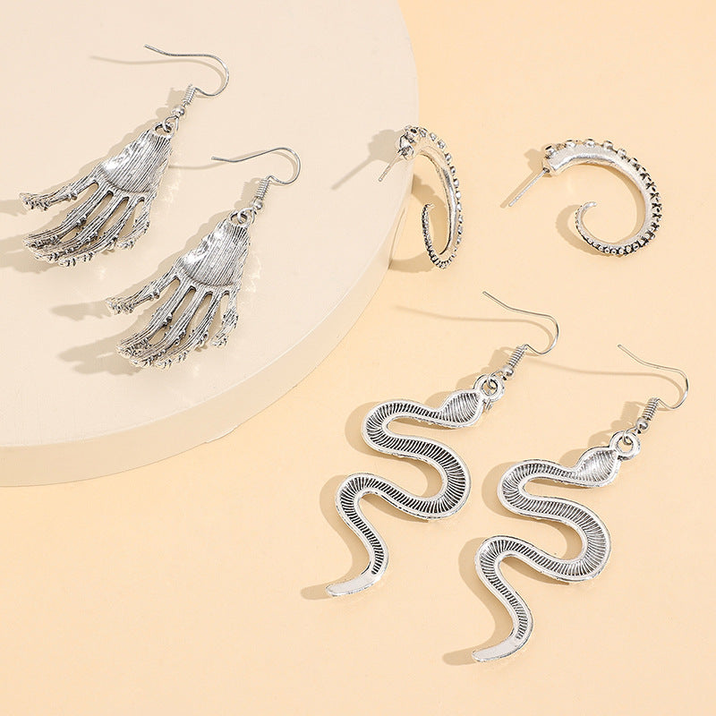 Wholesale  Retro Snake Shape Alloy Earring Set
